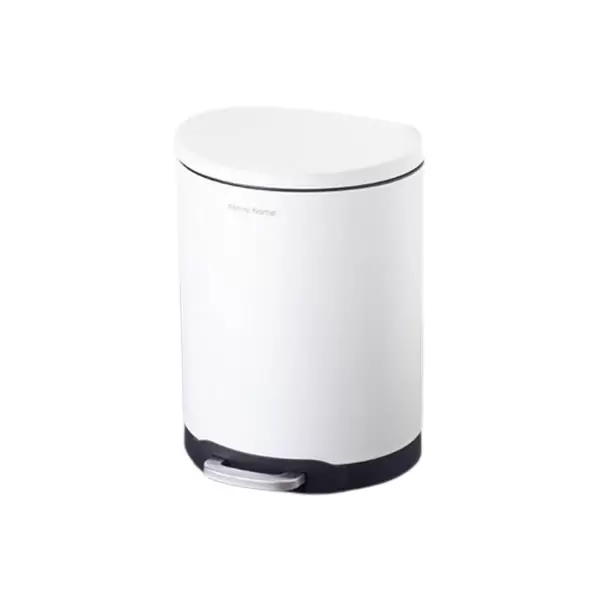 Danny Home Stainless Steel Dust Bin Powder Coating Metal Trash Can 6 Liter White