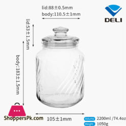 Delisoga Fancy Glass Jar 2.2L