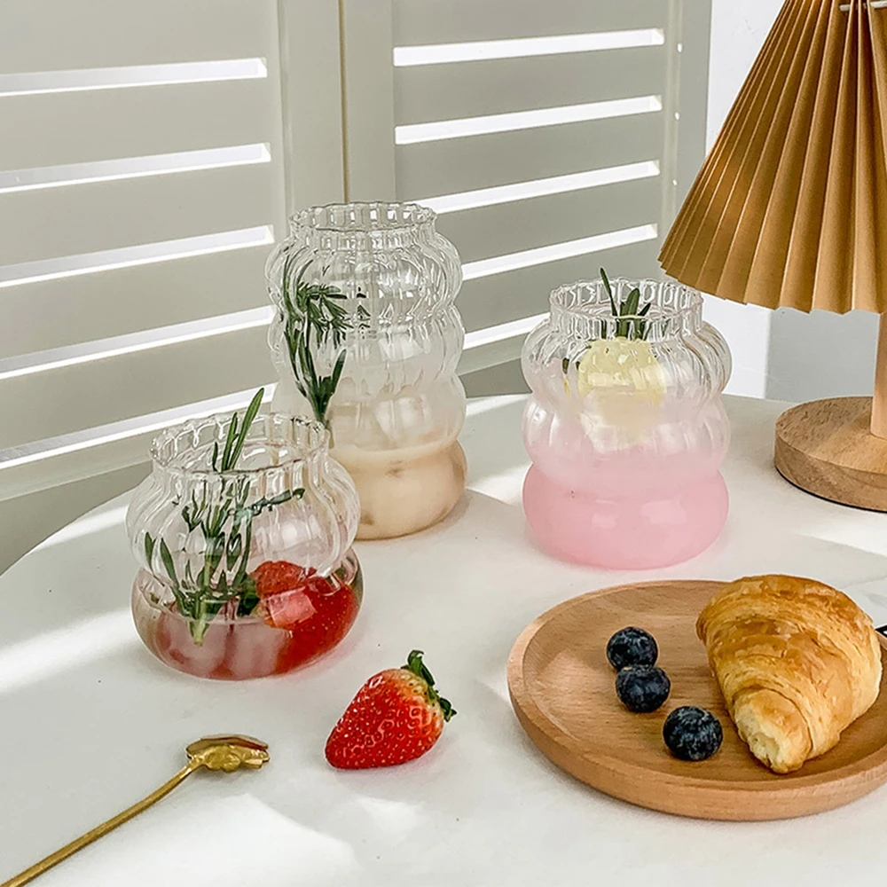 Glass Cold Coffee Cup Retro Mug Transparent Water Tea Drinkware Milk Juice Mugs Cup Tumblers Glasses Cocktail