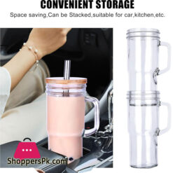 Glass Cup With Handle Glass Cup With Bamboo Lids And Straw