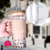 Glass Cup With Handle Glass Cup With Bamboo Lids And Straw 2 Glass Cup With Handle Glass Cup With Bamboo Lids And Straw