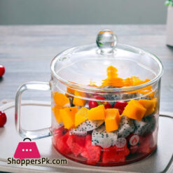 Glass Instant Noodle Bowl 1900Ml Microwave Safe Ramen Cooking Bowl With Lid And Handle