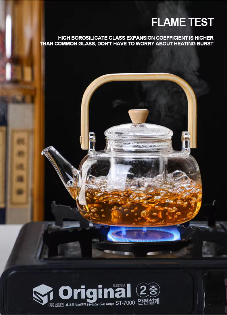 Glass Teapot Heat Resistant Water Tea Health Pot Tea Kettle 1000Ml