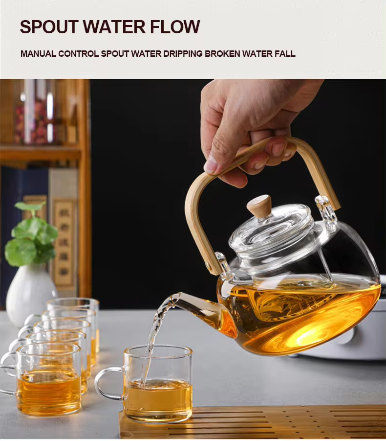 Glass Teapot Heat Resistant Water Tea Health Pot Tea Kettle 1000Ml