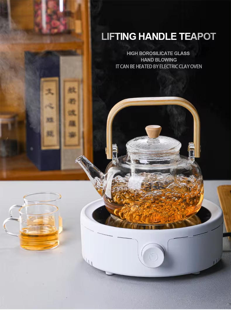 Glass Teapot Heat Resistant Water Tea Health Pot Tea Kettle 1000Ml