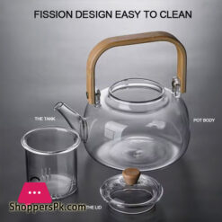 Glass Teapot Heat Resistant Water Tea Health Pot Tea Kettle 1000Ml