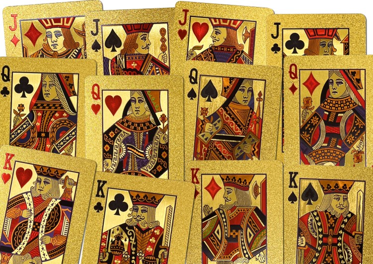 Gold Waterproof Plastic Poker Playing Card Pack 500 Euro Gold Design