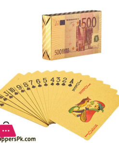 Gold Waterproof Plastic Poker Playing Card Pack 500 Euro Gold Design 9 Gold Waterproof Plastic Poker Playing Card Pack 500 Euro Gold Design - Image 2