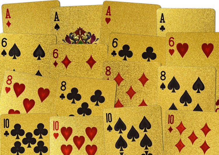 Gold Waterproof Plastic Poker Playing Card Pack 500 Euro Gold Design