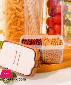 Kitchen Divided Moisture-Proof Sealed Food Grain Rice Cereals Storage Box 600ML