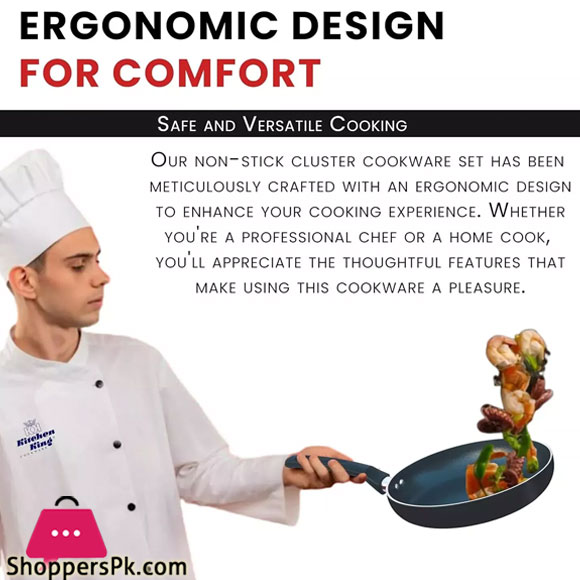 Kitchen King 15 Pieces Pots &Amp; Pans Non Stick Induction Cookware Set Black Kk2530102