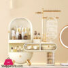 Luxury Dressing Table Cosmetic Storage Box Set Desktop Jewelry Integrated Dustproof High Quality Household With Mirror Skin Care