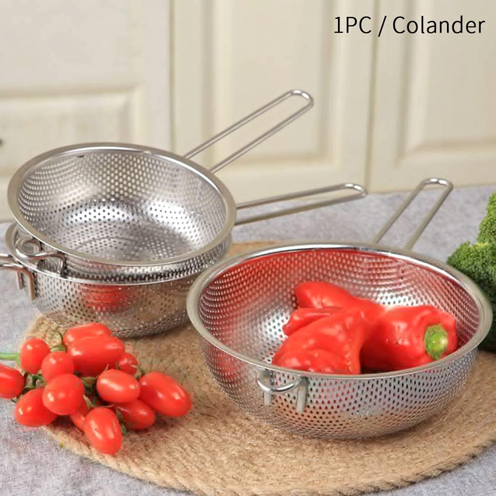 Micro-Perforated Colander, Stainless Steel Fine Mesh Colander With Long Handle, Metal Colander Strainer For Kitchen Size : 29Cm 9 Micro-Perforated Colander, Stainless Steel Fine Mesh Colander With Long Handle, Metal Colander Strainer For Kitchen Size : 29Cm