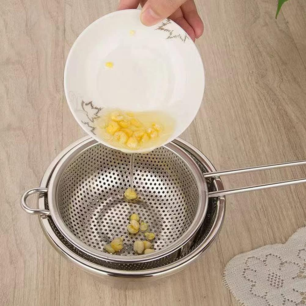 Micro-Perforated Colander, Stainless Steel Fine Mesh Colander With Long Handle, Metal Colander Strainer For Kitchen Size : 29Cm 11 Micro-Perforated Colander, Stainless Steel Fine Mesh Colander With Long Handle, Metal Colander Strainer For Kitchen Size : 29Cm