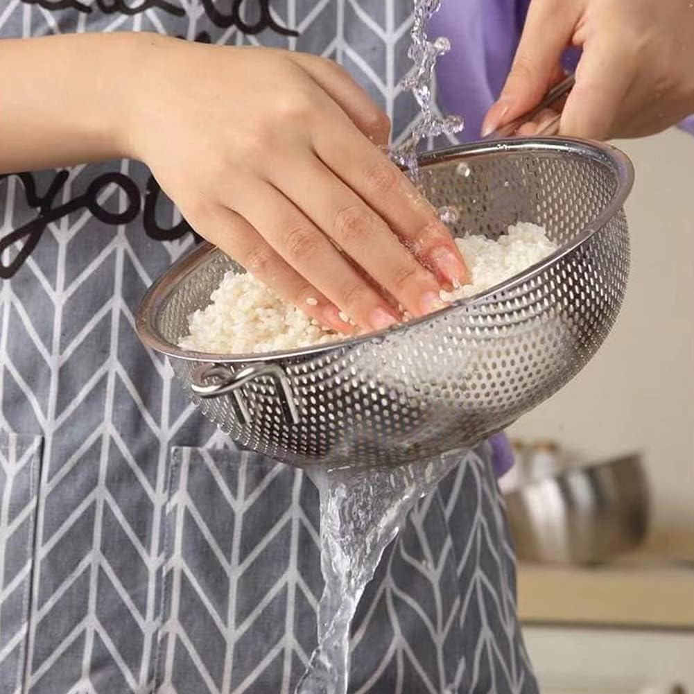 Micro-Perforated Colander, Stainless Steel Fine Mesh Colander With Long Handle, Metal Colander Strainer For Kitchen Size : 29Cm 6 Micro-Perforated Colander, Stainless Steel Fine Mesh Colander With Long Handle, Metal Colander Strainer For Kitchen Size : 29Cm