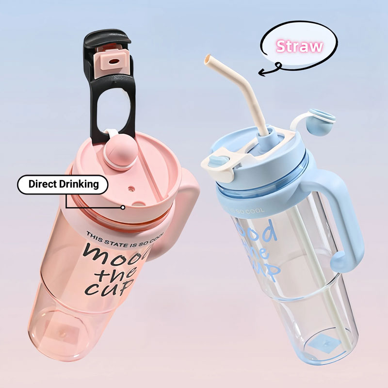 Mood The Cup Summer Ice Cup Plastic Car Water Bottle With Handle 900Ml