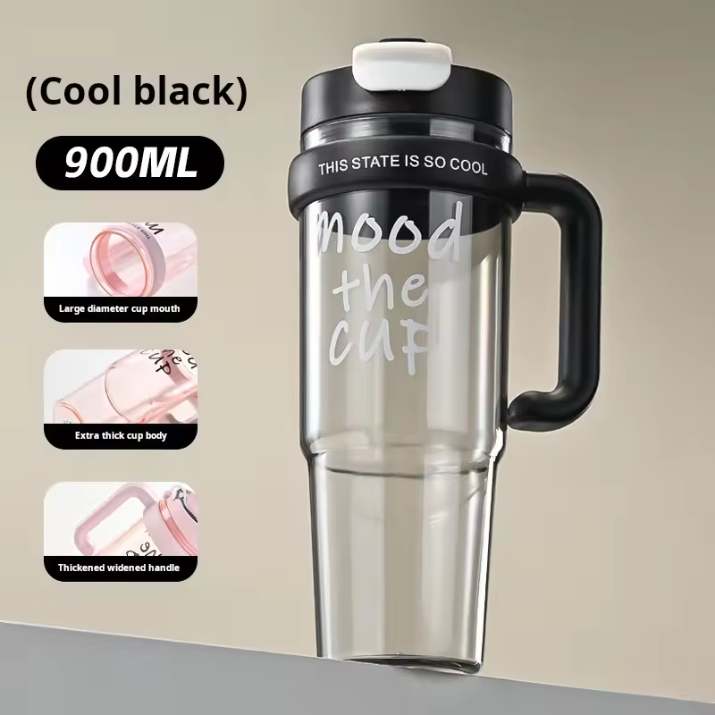 Mood The Cup Summer Ice Cup Plastic Car Water Bottle With Handle 900Ml