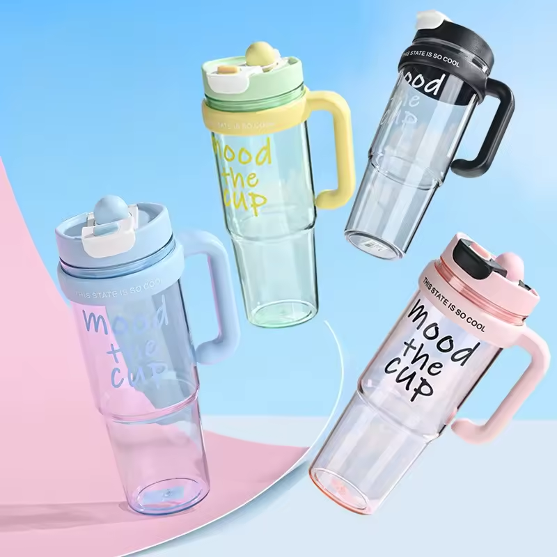 Mood The Cup Summer Ice Cup Plastic Car Water Bottle With Handle 900Ml