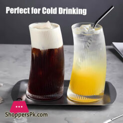 Moon Shape Crescent Strip Long Glasses Set Transparent 500 Ml Set Of 6