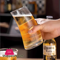 Moon Shape Crescent Strip Long Glasses Set Transparent 500 Ml Set Of 6