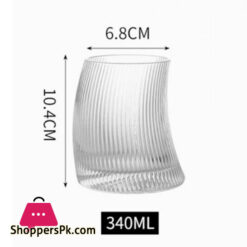 Moon Shape Crescent Strip Short Glasses Set Transparent 340 Ml Set Of 6