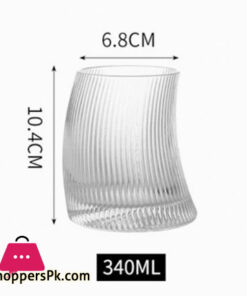 Moon Shape Crescent Strip Short Glasses Set Transparent 340 Ml Set Of 6 - Image 3