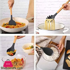 New 12Pcs Kitchen Spoons Set With Wooden Handle Ie-52341