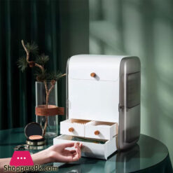 New Makeup Organizer Cosmetic Container Dust Belt Led Mirror Lipstick Necklace Jewelry Storage Dresser Shelf Makeup Box