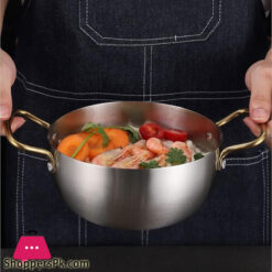 Non-Stick Noodle / Frying Pan Silver With Golden Handle Gst2104