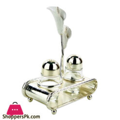 Orchid Salt &Amp; Pepper Set With Lily Stand Silver Ta2632