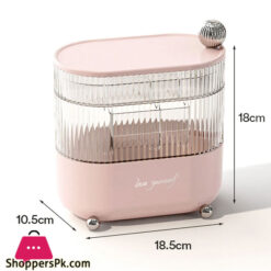 Rotating Jewelry Box Multi-Layer Desktop Storage Box For Cosmetics Lipsticks Cables Jewelry Makeup Organizer
