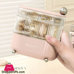 Rotating Jewelry Box Multi-Layer Desktop Storage Box For Cosmetics Lipsticks Cables Jewelry Makeup Organizer