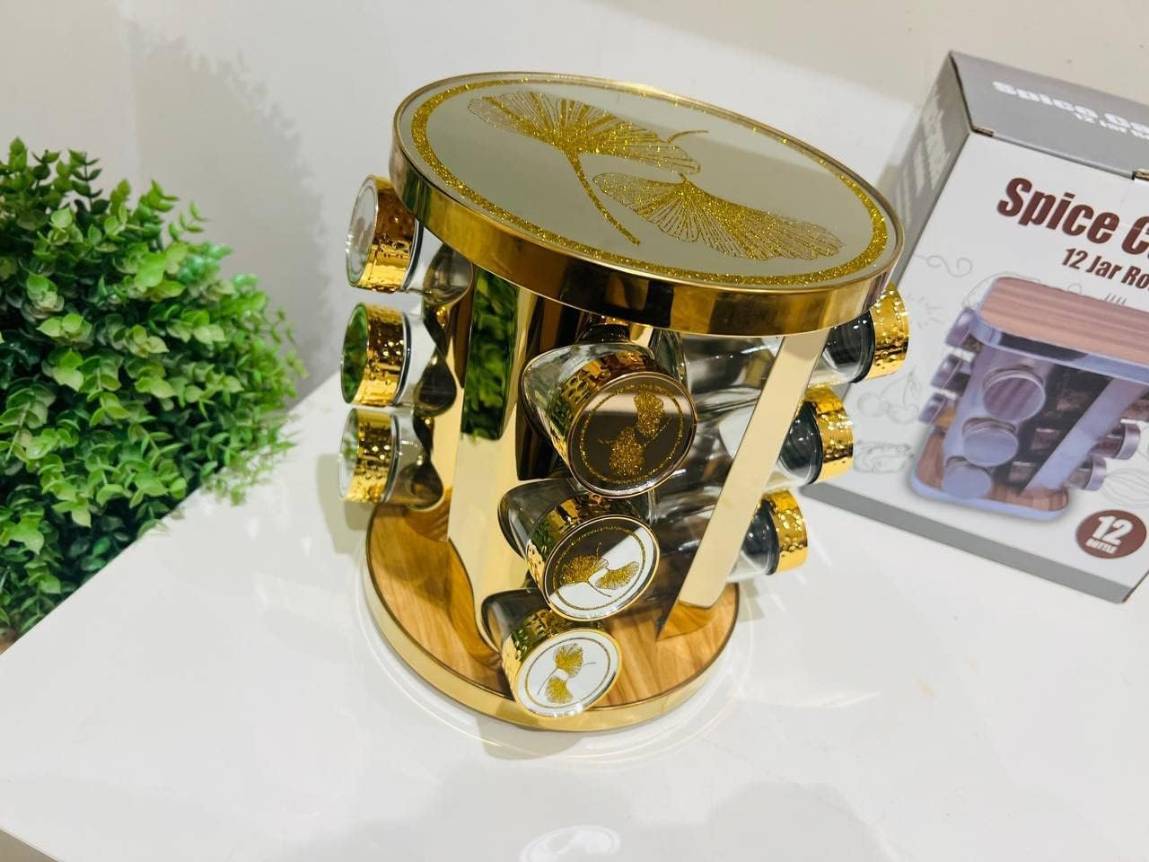 Rotating Spice Set Of 12 Pieces Glass