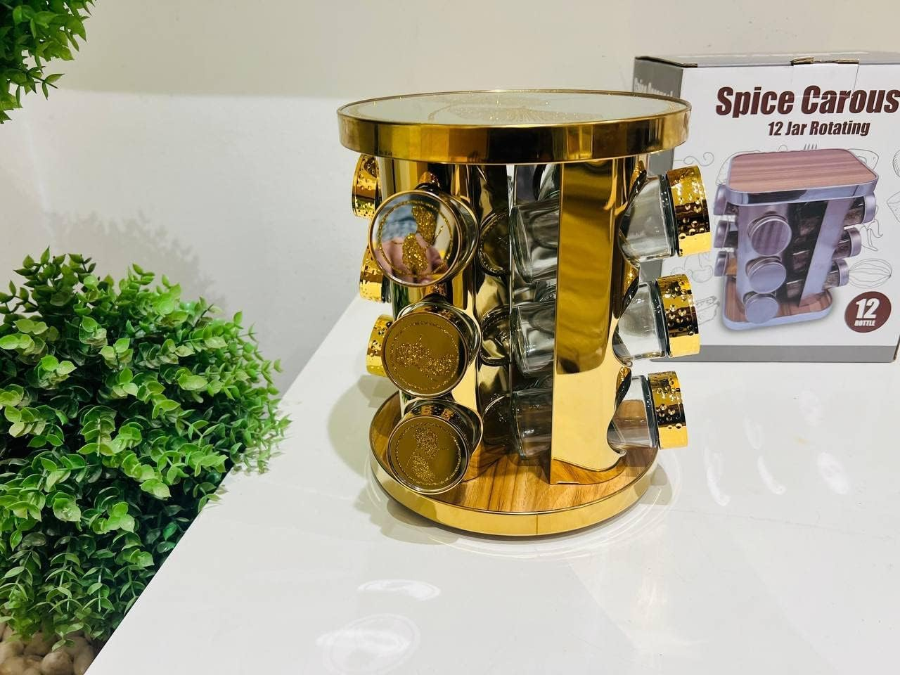 Rotating Spice Set Of 12 Pieces Glass