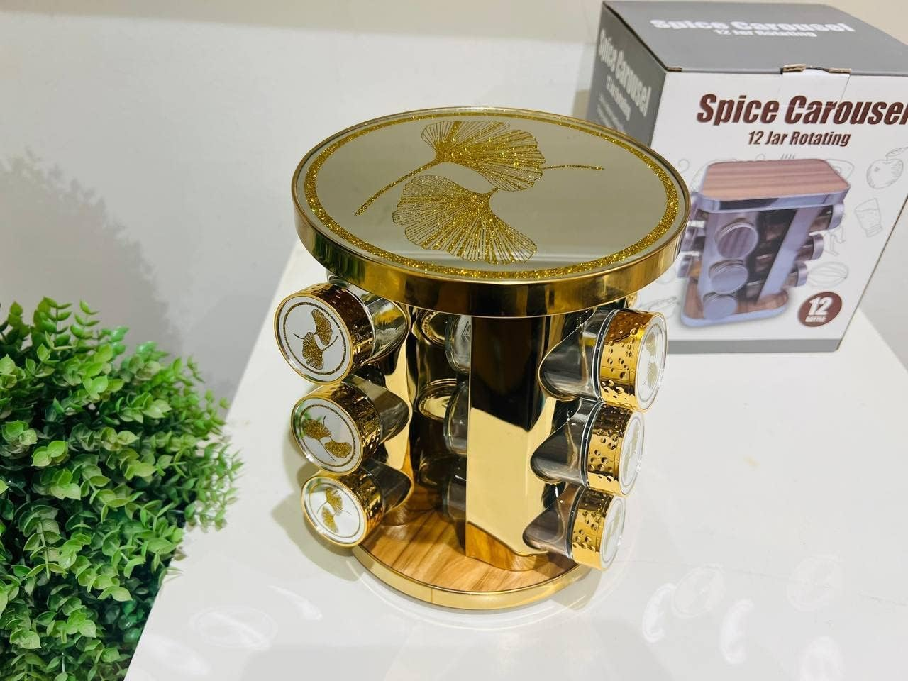 Rotating Spice Set Of 12 Pieces Glass