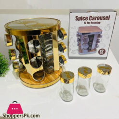 Rotating Spice Set Of 12 Pieces Glass