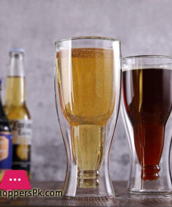 SPK Luxurious Double Wall Beer Bottle Upside Down Glass 1Pc-250ML