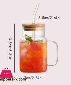 Square Glass Mug With Lid Straw Breakfast Milk Cup Microwave Safe Party Coffee Mug Beverage Container Glass 550Ml 39 Square Glass Mug With Lid Straw Breakfast Milk Cup Microwave Safe Party Coffee Mug Beverage Container Glass 550Ml - Image 6