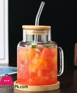 Square Glass Mug With Lid Straw Breakfast Milk Cup Microwave Safe Party Coffee Mug Beverage Container Glass 550Ml 37 Square Glass Mug With Lid Straw Breakfast Milk Cup Microwave Safe Party Coffee Mug Beverage Container Glass 550Ml - Image 4
