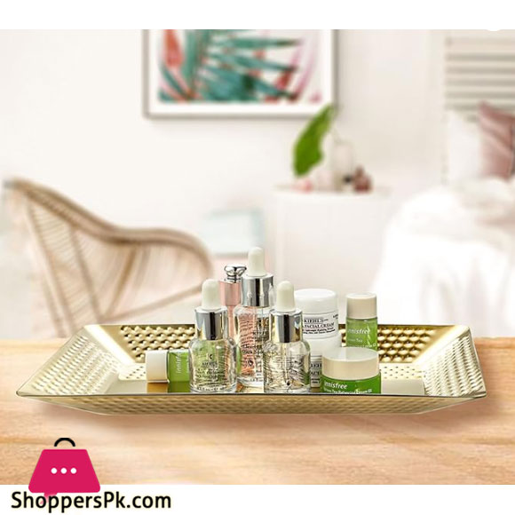 Stainless Steel Gold Hammered Rectangle Decorative Tray Gst2008