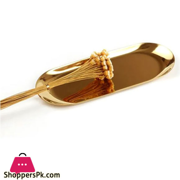 Stainless Steel Gold Oval Decorative Tray Long Gst2038