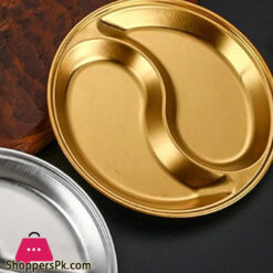 Stainless Steel Sauce Plate 2 Partition 12Cm Gold Gst2077