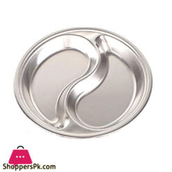 Stainless Steel Sauce Plate 2 Partition 14Cm Silver Gst2075