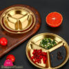 Stainless Steel Sauce Plate 3 Partition 12Cm Gold Gst2078