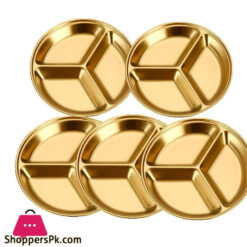 Stainless Steel Sauce Plate 3 Partition 14Cm Gold Gst2080