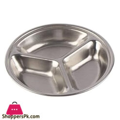 Stainless Steel Sauce Plate 3 Partition 14Cm Silver Gst2076