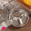 Stainless Steel Sauce Plate 3 Partition 14CM Silver GST2076