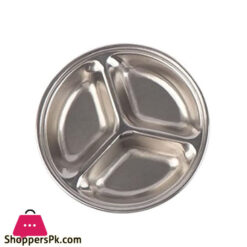Stainless Steel Sauce Plate 3 Partition 14Cm Silver Gst2076