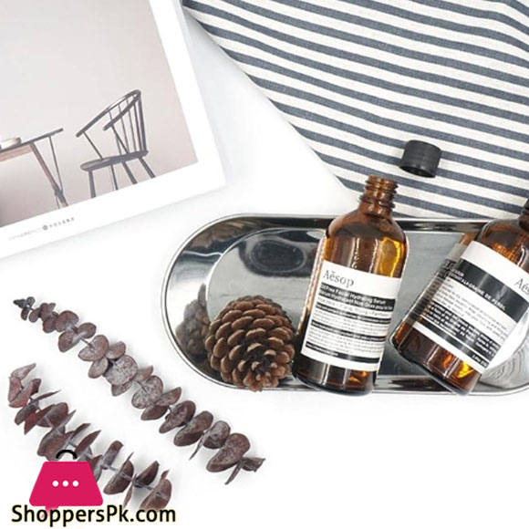 Stainless Steel Silver Oval Decorative Tray Long Gst2042