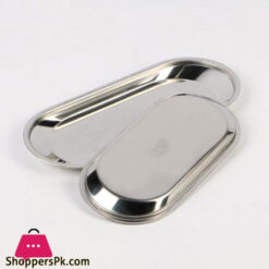 Stainless Steel Silver Oval Decorative Tray Long Gst2047
